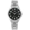 Montre - Q&Q - A480J205Y - Acier inoxydable argenté - Cadran noir 40 mm - Étanchéité 3 ATM
