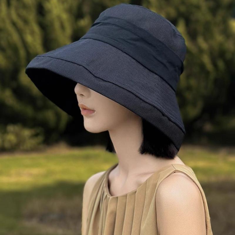 Linen Summer Fisherman Hat With Large Brim And Bow Decoration For Daily Wear