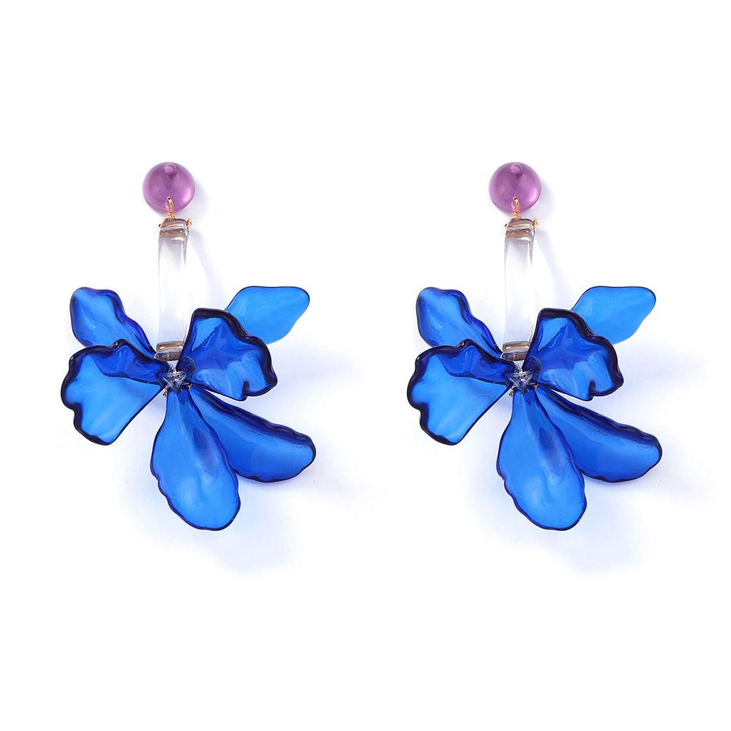 Bohemian Personality Trend Creative Design Sense Exaggerated Acrylic Flower Leaf Earrings Women