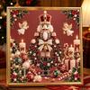 DIY Framed Pearl Painting Kit with Christmas Nutcracker and Angels Pattern 5D Sparkling Bead Art Canvas Ready to Display Holiday Home Decor Gift Idea