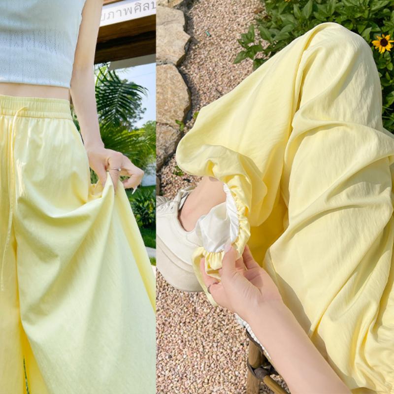 Women's Summer High-Waisted Slimming Loose Cropped Casual Wide-Leg Skort Lazy Puffed Lantern Pants