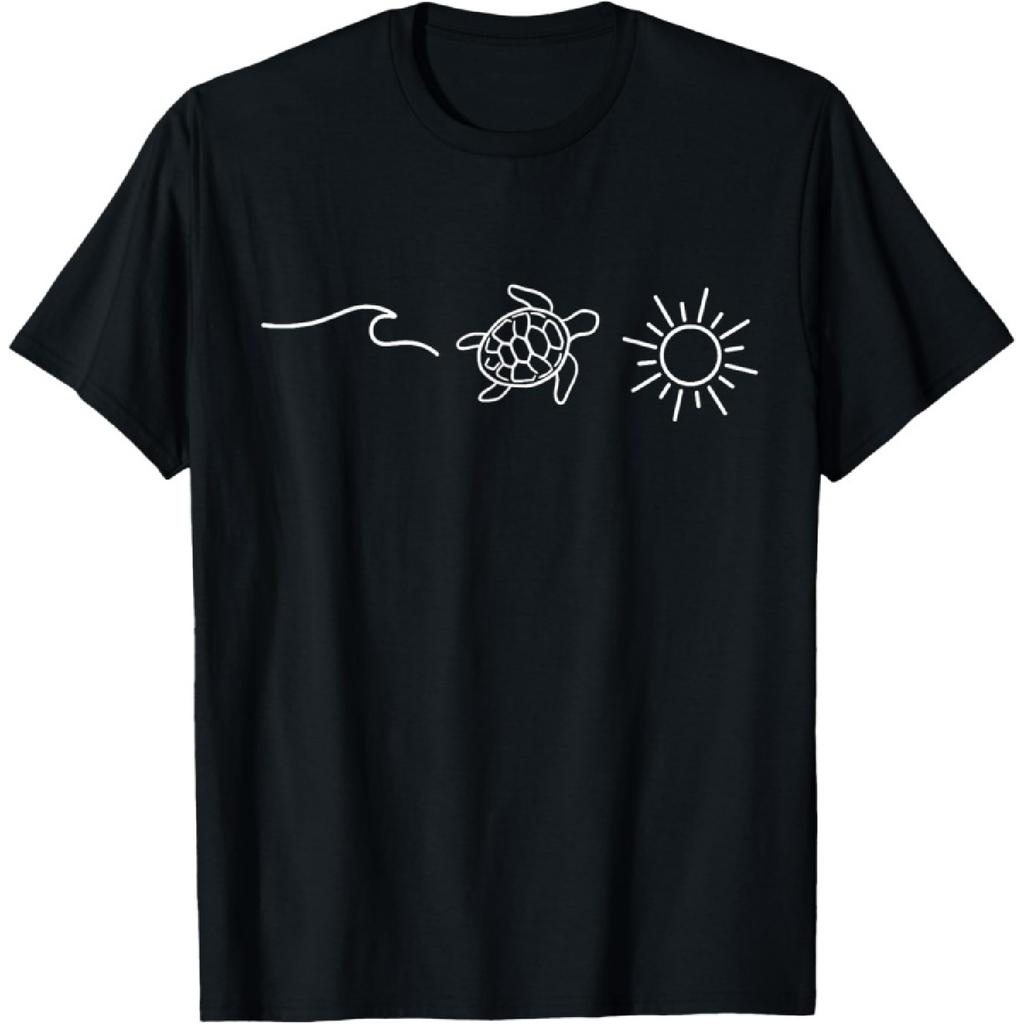 Minimal Turtle Sun Lover Ocean Wildlife Natural Sea Animals T-Shirt