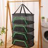 Breathable Mesh Fish Drying Rack Vegetable Dryer with 360 Degree Rotating Hook Foldable Indoor Hanging Hanging Net