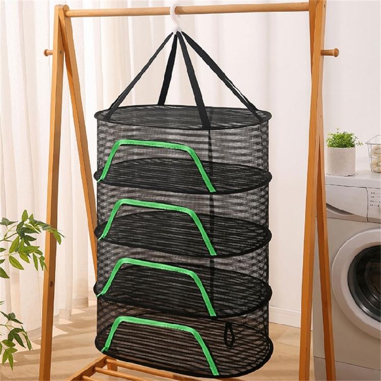 Breathable Mesh Fish Drying Rack Vegetable Dryer with 360 Degree Rotating Hook Foldable Indoor Hanging Hanging Net