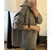 Double Zipper Lapel Thick Lazy Style Sweater Autumn and Winter Loose Large Size Solid Color Sweater Women