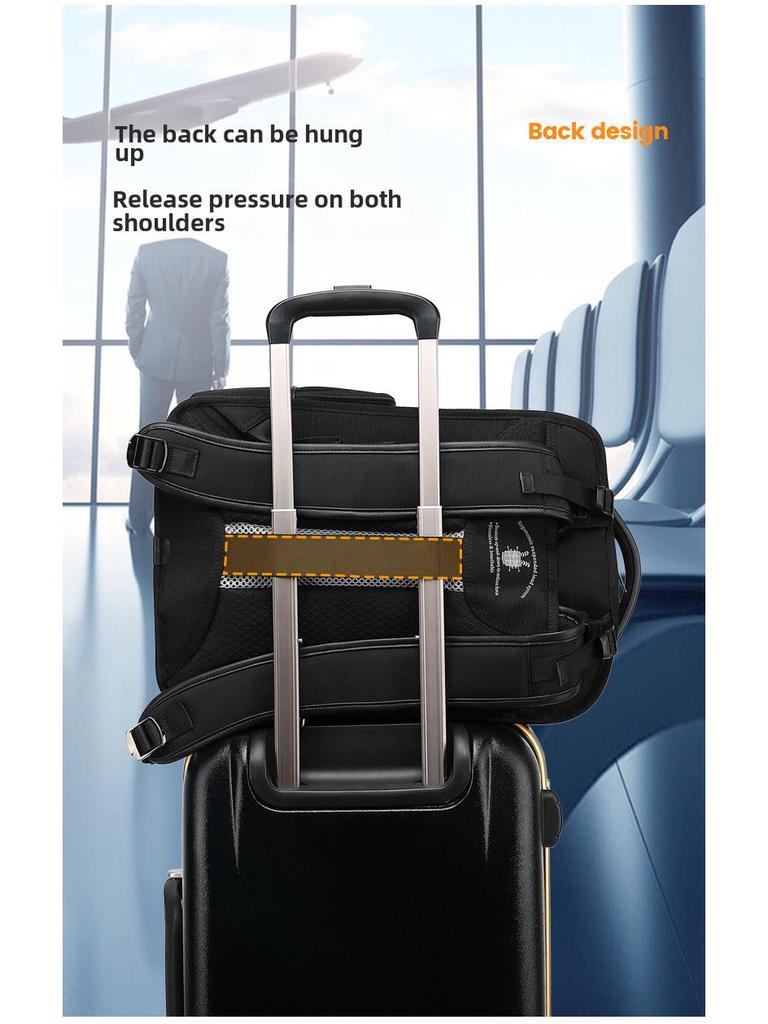 Men's High-End Genuine Leather Large Capacity Laptop Backpack for Business and Travel