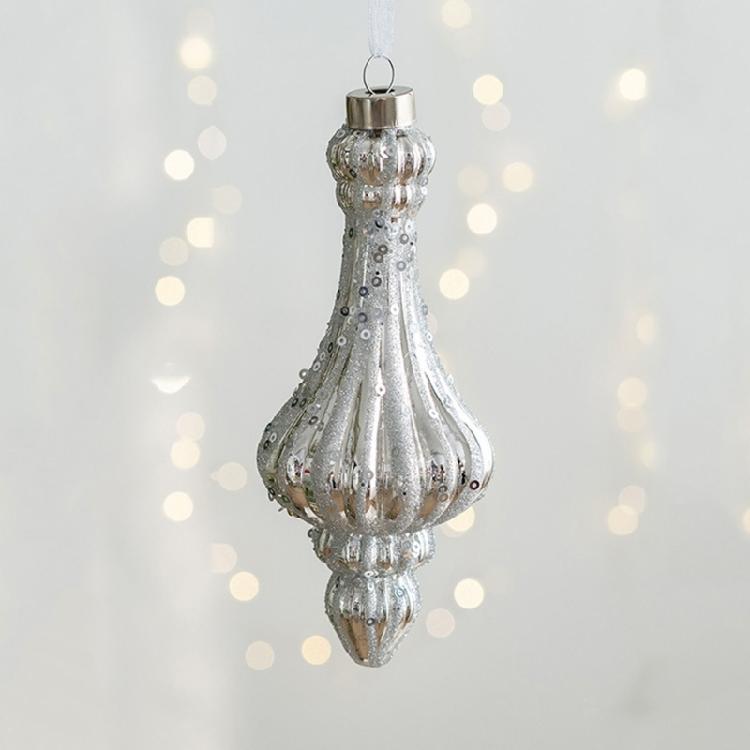 Ornamenti di Natale in Vetro Premium con Forme Creative a Goccia e Scoiattoli e Dettagli Dinamici di Glitter