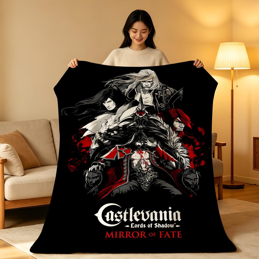 Game C-Castlevania Throw High-Density Short Plush Blanket Soft Skin-Friendly for Sofa Nap Air-Conditioned Room