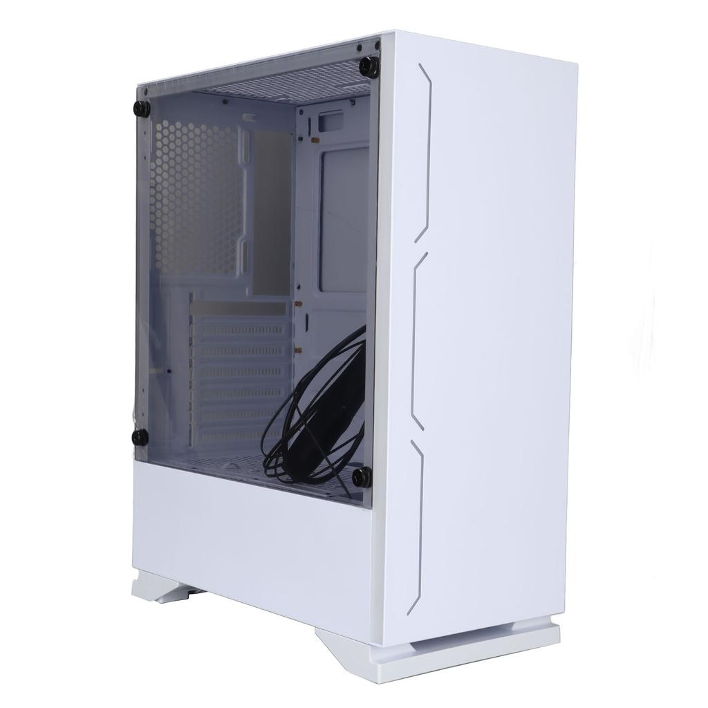Carcasă RGB pentru desktop, design asimetric, transparent, compatibilitate internă ridicată, expansiune cu 7 sloturi