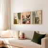 3pcs/set of Bohemian Plant Wall Art Posters Earthy Tones of Natural Inspiration Canvas Prints for Modern Living Room Home Decor