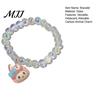Bracelet Gift for Best Friends Iridescent Beaded Clear Faux Crystal Cute Cartoon Couple Bracelets Animal Charm Girls Transparent Bead