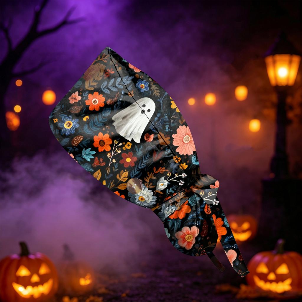 Women's Casual Halloween Printed Work for Ponytail, Shower and Hair Wrap