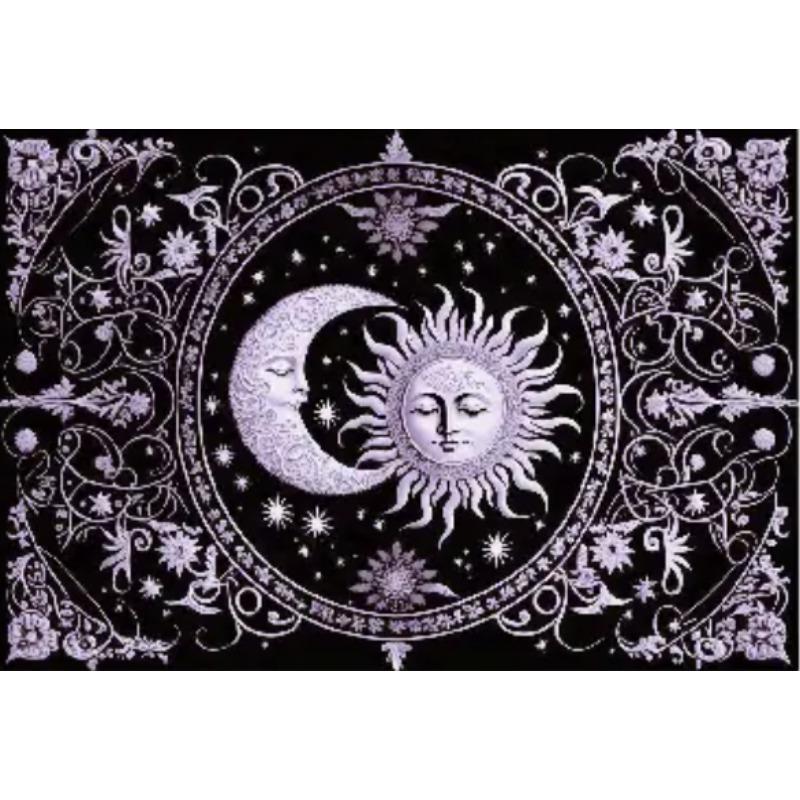 Sun Moon Pattern Area Mat Living Room Floor Mat Office Mat Living Room Bedroom Bathroom Kitchen Home Room Supplies Decoration