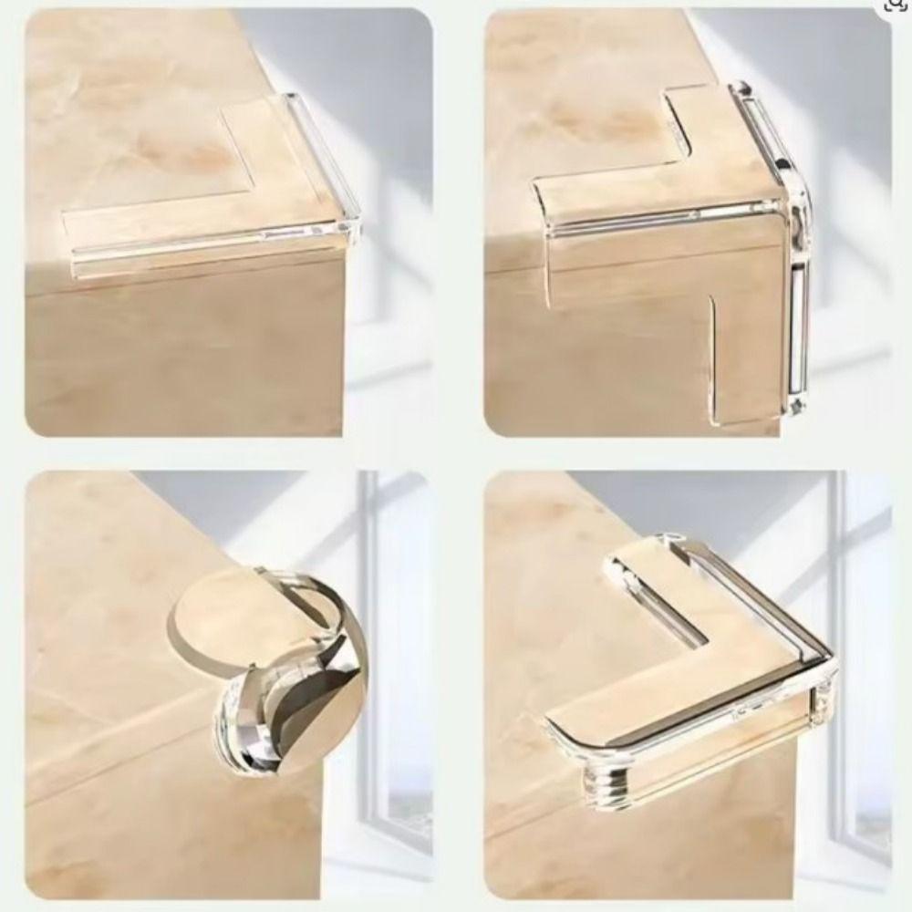 10Pcs Pre-Taped Adhesive Furniture Corner Guard Transparent Edges Safety Bumpers  Sharp Corners