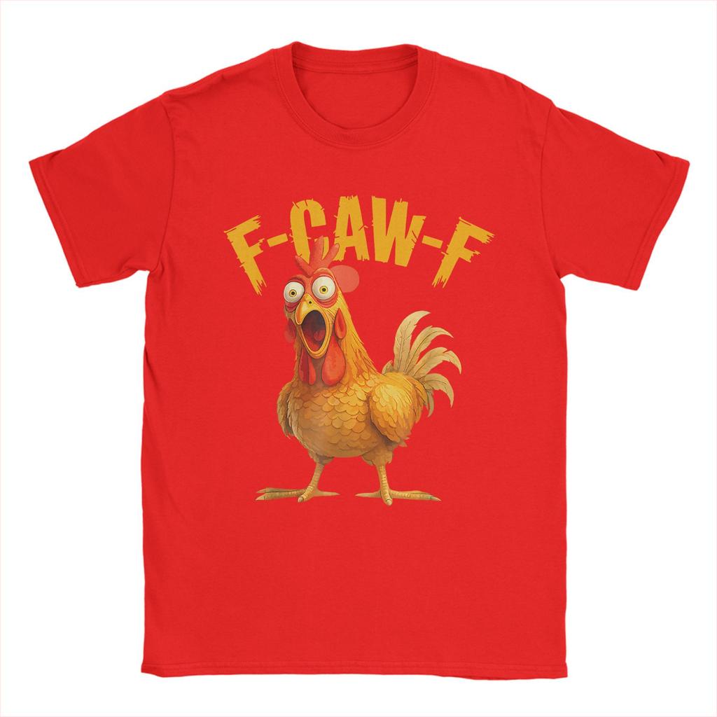 Funny F-Caw-F Chicken FCAWF Chicken T Shirts Men 100% Cotton Creative T-Shirts Round Collar  Tee Shirt Short Sleeve Clothes Gift