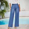 Women's Wide Leg Jeans  Lightweight Straight Leg Baggy Drawstring Denim Pants