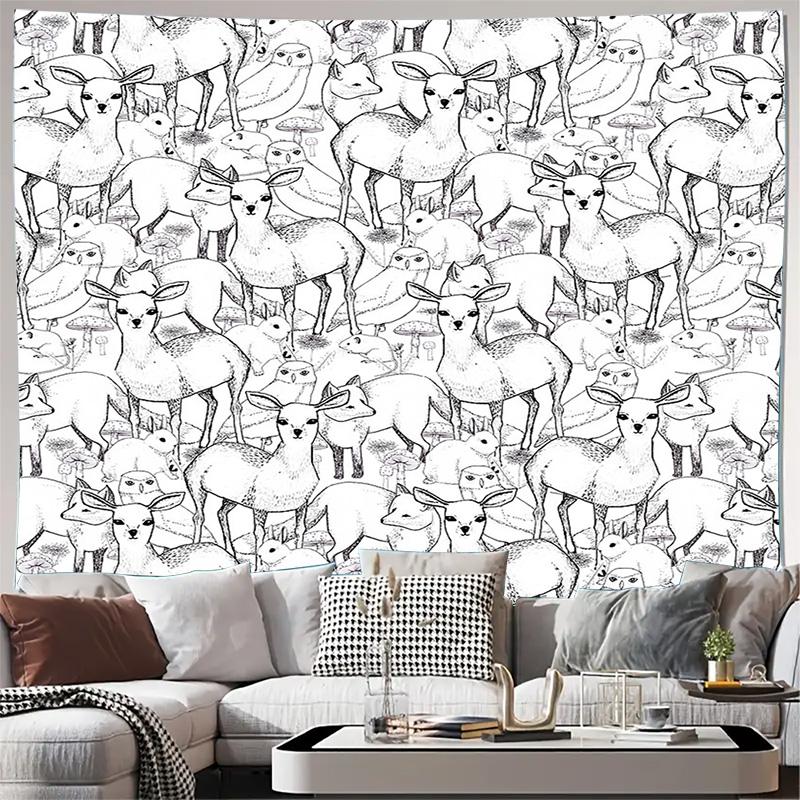 unframed Boho Tapestry Wall Hanging Nature Deer Forest Animals Aesthetic Room Decor Vintage Home Decor Dorm Room Wall Art Large