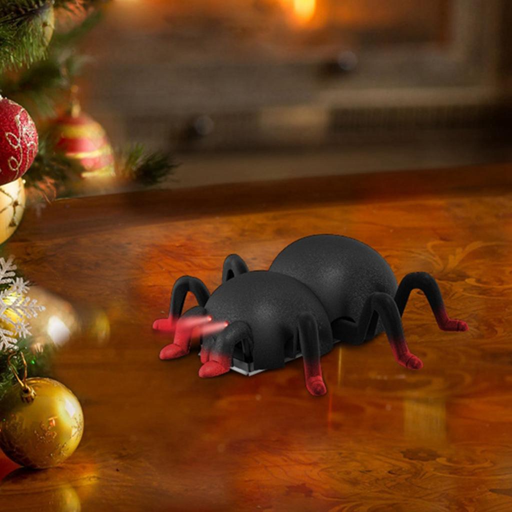 Remote Control Spider Kids Toys Realistic Wall Climbing RC Spider with Light and Suction Cups for