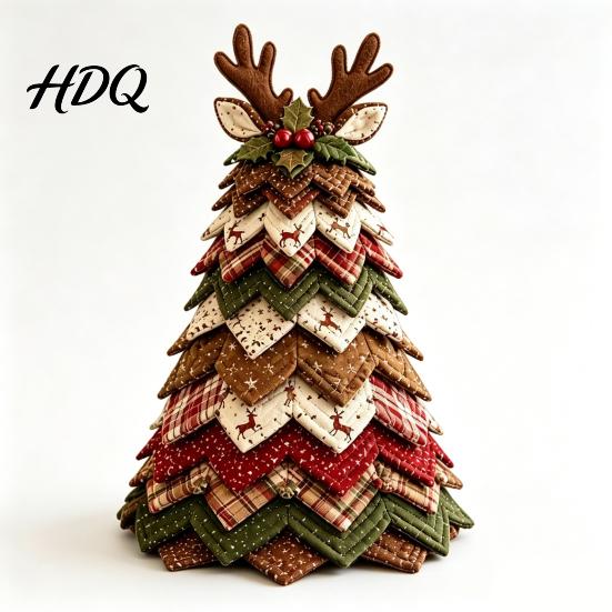 Schlafzimmer Festliche Akzente DIY gesteppter Weihnachtsbaum Bausatz Handgefertigter Stoff Tischdekoration Gartenornamente Feiertags Bastelprojekt für Zuhause