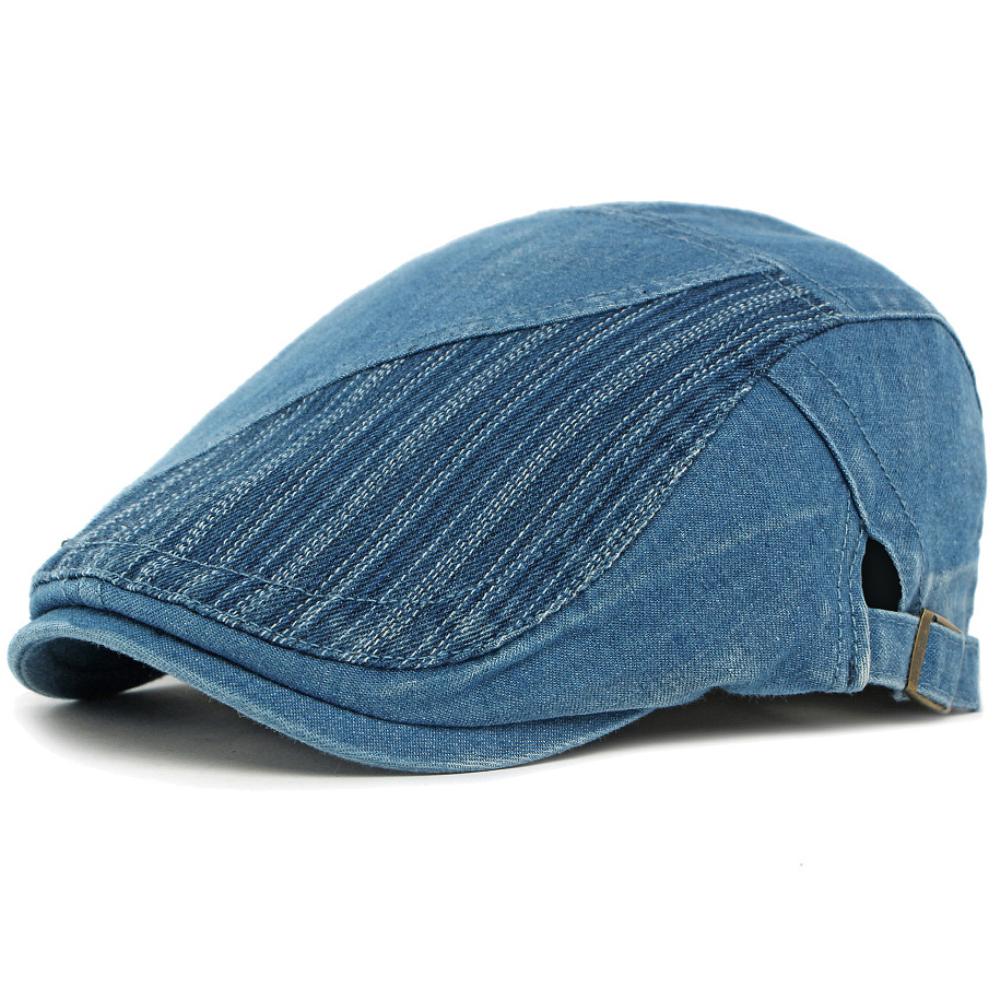 Ht4944 Mens Berets Women Vintage Artist Painter Beret Hat Male Female Ivy Flat Cap Spring Autumn Denim Hat Adjustable Beret Cap