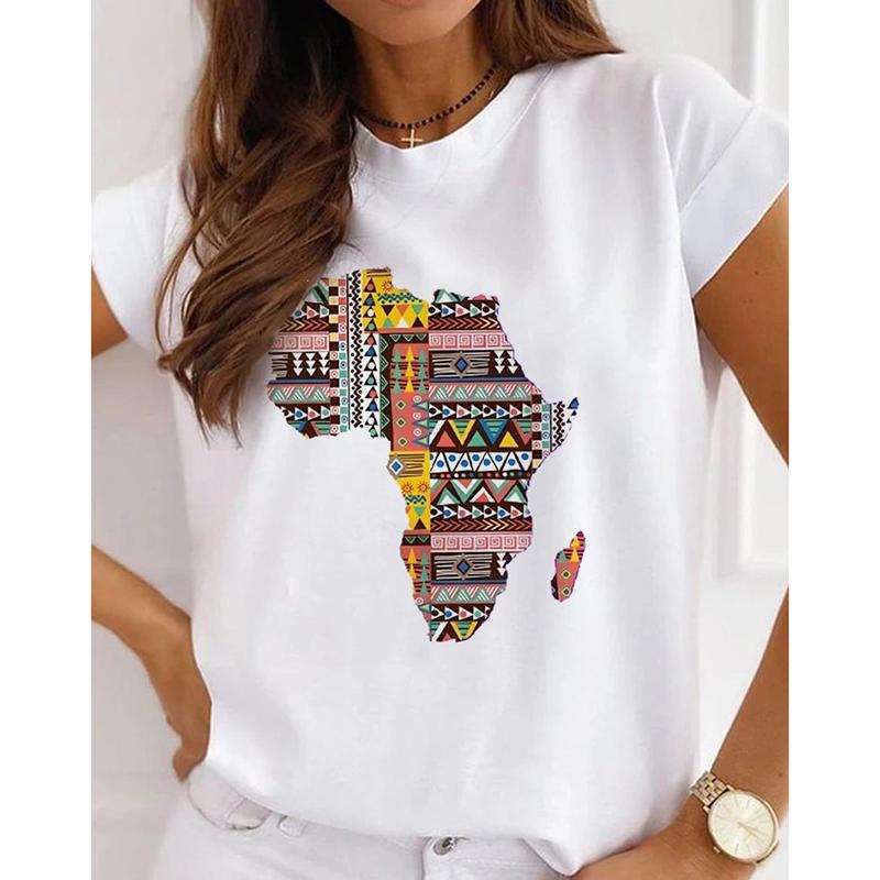 New African Funny Streetwear Fashion Girls TShirts Harajuku White Clothing Short Sleeve Summer Tees Casual FeUnisex ONeck Tops