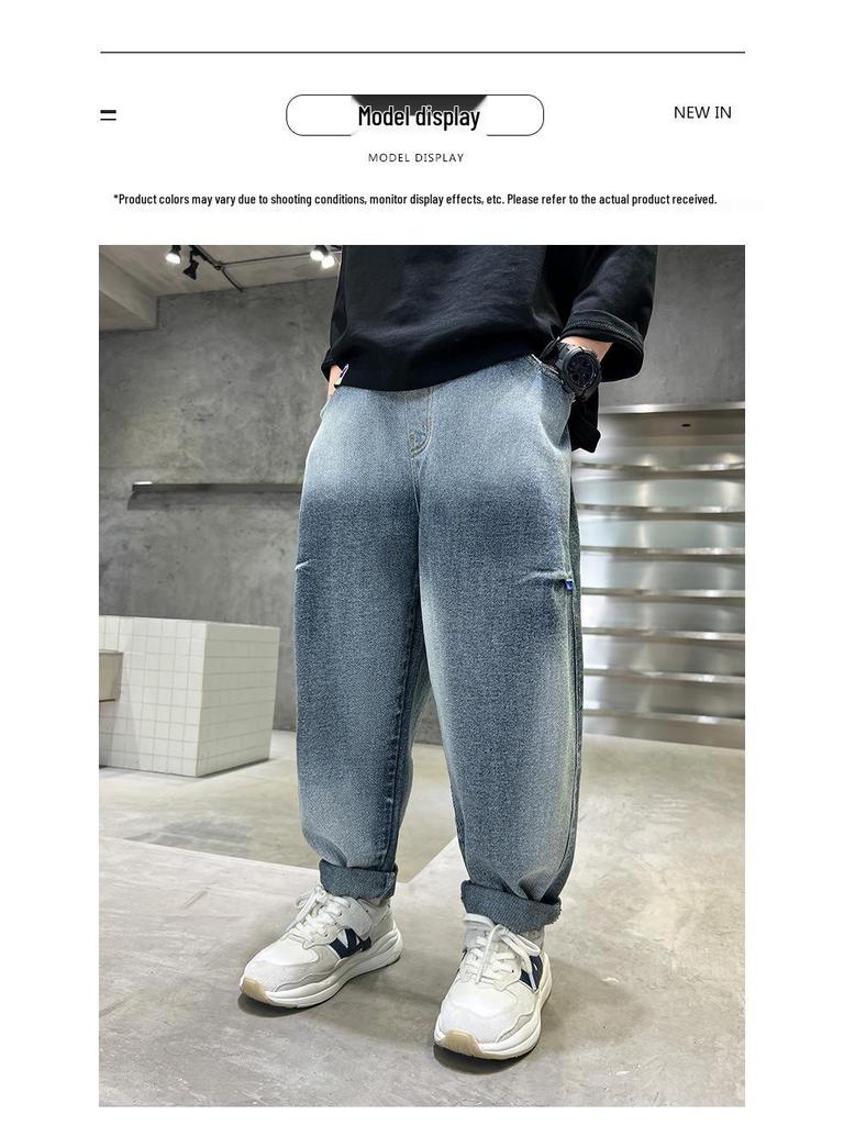 Jungen 2025 Frühling & Herbst Jeans - Gerades Bein, Trendy & Stilvoll für Kinder