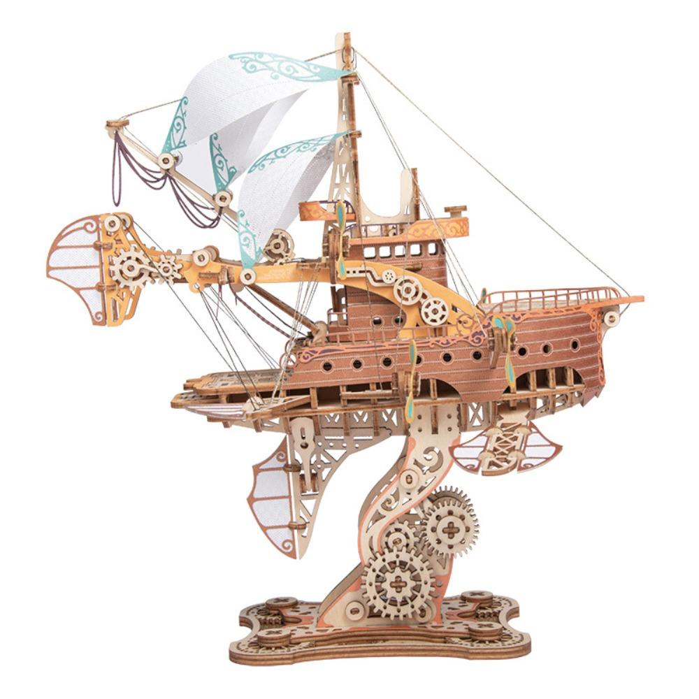 Assembly DIY 3D Wooden Puzzle Miniature Model Ship Building Block Kits  Children Kids Girls