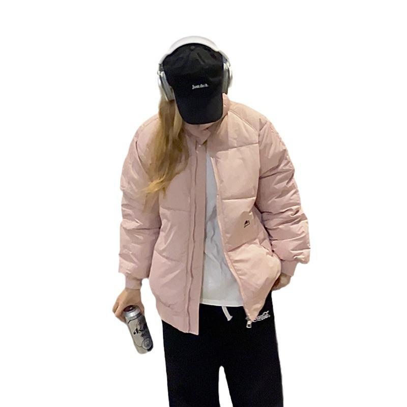Casual and versatile down cotton jacket women's winter 2025 new stand-up collar cotton jacket loose and slim short padded jacket