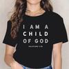 I AM A CHILD OF GOD T Shirt Women ONeck Graphic Daily Casual Tshirts Unisex Tops Streetwear Short Sleeve Vintage Harajuku Tee
