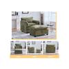 Fauteuil - MUVOE - Velours - Confortable - Poches latérales - Tabouret de rangement