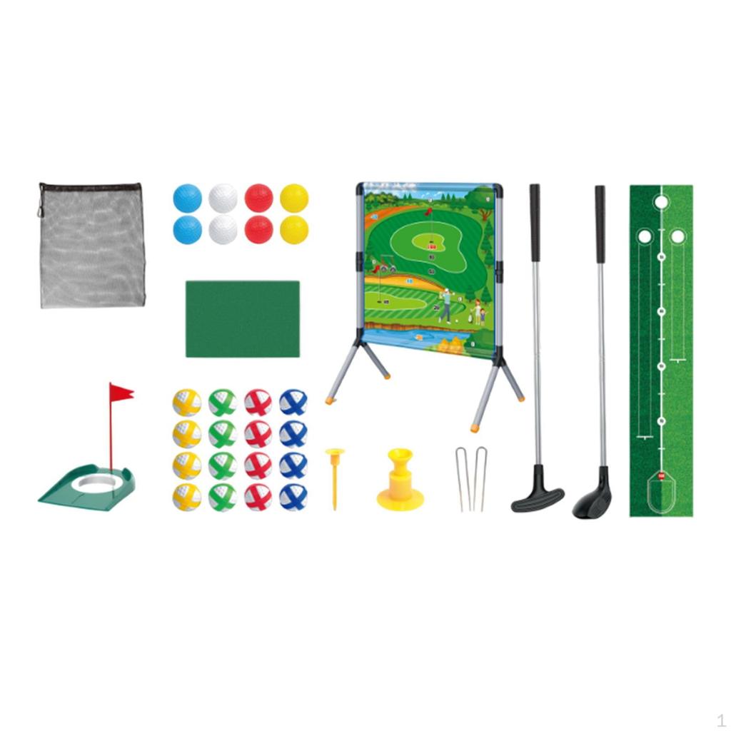 Children Golf Game Mat Set and Balls for Adults Family Backyard Toys Style A