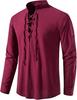 Men's Cotton Linen Henley Shirt - Beach Casual Stand Collar Long Sleeve (2024)