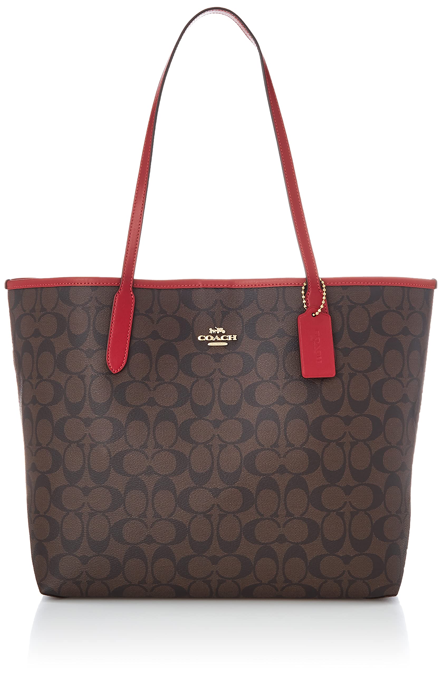 

Tote Bag 5696 Signature [Coach] Women s Im/Brown1941Red [Item]