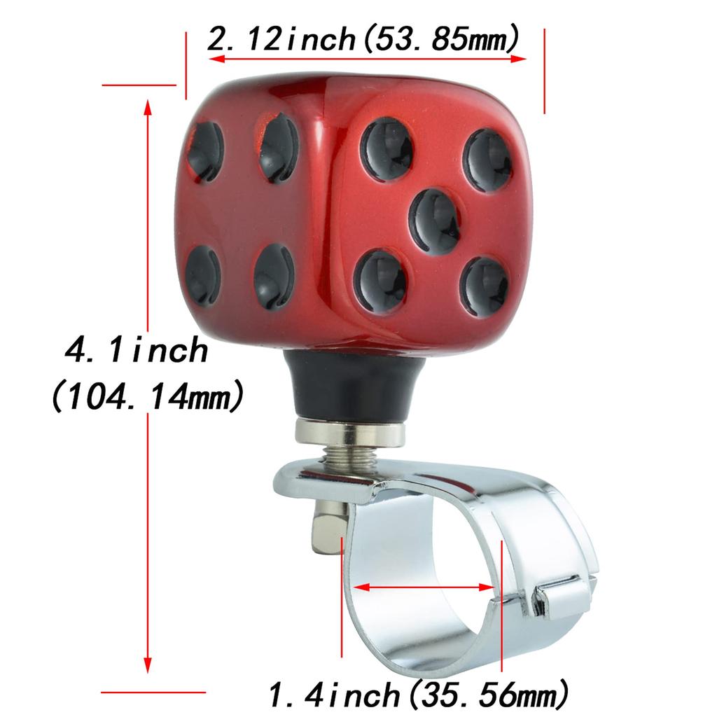 Abfer Car Steering Wheel Dice Power Steering Wheel Assist Grip Holder for Speed Steering Wheel Booster Rotation Grip for Car and Spinner, Shape,
