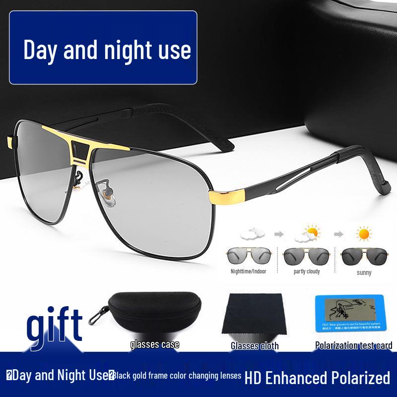 Men's Polarized Day & Night Sunglasses: Anti-UV HD for Driving & Fishing