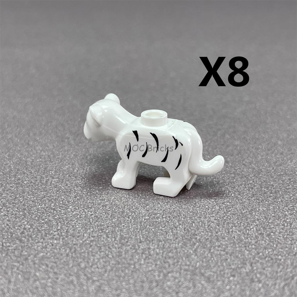 MOC Bricks Tiger City Zoo Pet Accessories Figures Farm Zoo DIY Dolls Educational Assembled Toys For Children