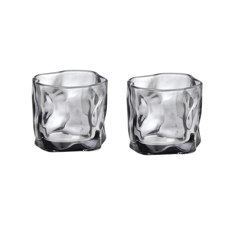 280ml 9.7oz Creative Irregular Glass Cup Art Design Whiskey Cocktail Glasses Juice Cold Drink Cups Lemon Water Milk Coffee Mugs