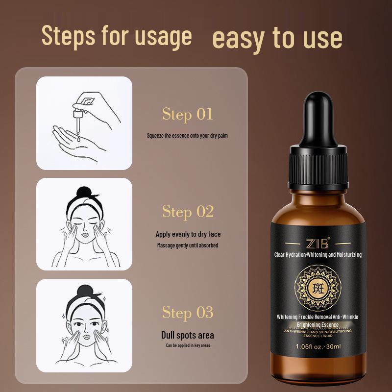 ZIB Whitening Anti-Wrinkle Brightening Essence 30ml - Spot Remover, Radiant Hydration, Easily Absorbed for Women.