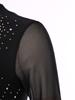 Women Long Sleeve Rhinestones Mesh Gymnastics Leotard Bodysuit Ice Skating Jumpsuit