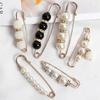 6 Pcs Set Women Fashion Pearl Brooch Waist Cinching Adjustable Skirt Anti-slip Metal Pin Fixed Clothes DIY Scarf Accessories