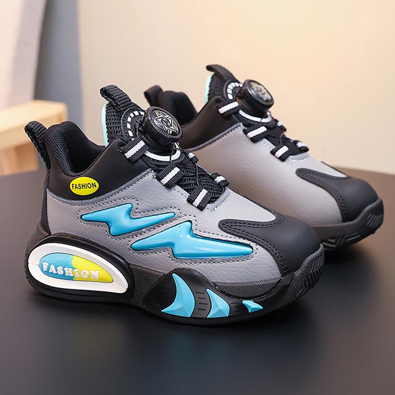 

Нековзкі зимові кросівки для хлопчиків та дівчаток з обертовою пряжкою - Зручний повсякденний дизайн зі шкіри та бавовни Sizes 26-37, Pack of 12 синій