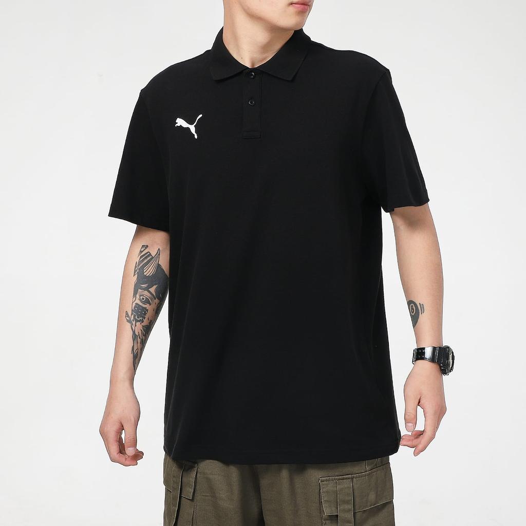 PUMA Polo Shirts Men's Black Polo Collar Moderate Straight Fit 656579-03