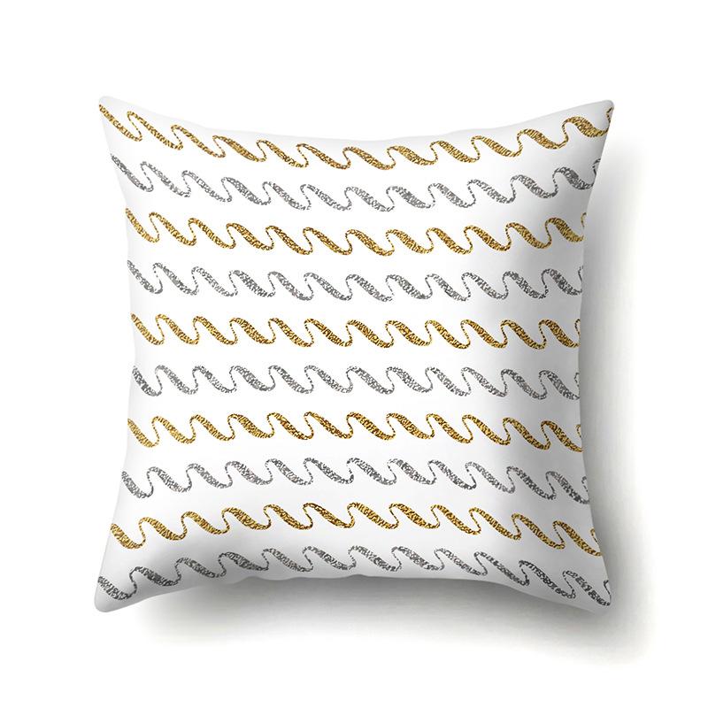 Polyester Pillow Case Decoration Home Gilt Printing Pillow Case Waist Cushion Cover Car Cushion Head Cushion Cover