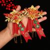 Chinese Style Dragon & Phoenix Corsage Set: Groom & Bride Boutonniere Pair for Wedding