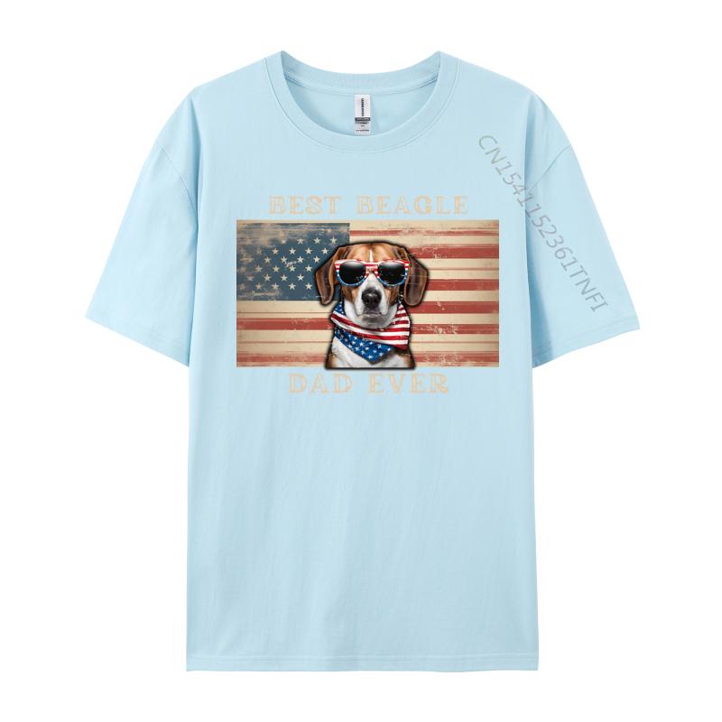 Best Beagle Dad Ever Patriotic Dog TShirt Funny Design T Shirts Personalized Hot Sale Unisex Tees Personalized Cotton