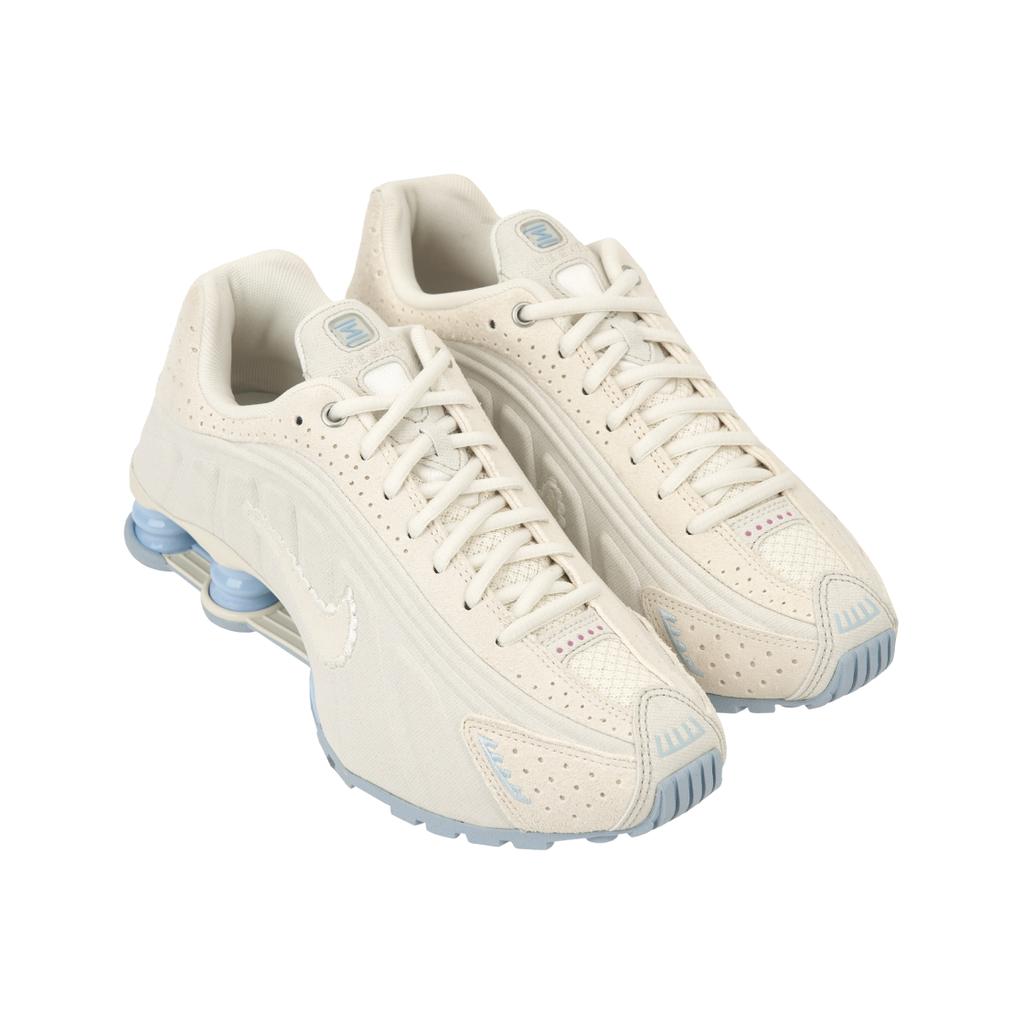 Nike Shox R4 SE Pale Ivory Ornate Swoosh Women Sneakers Cream Light-Orewood-Brown Celestine-Blue IH3572-110