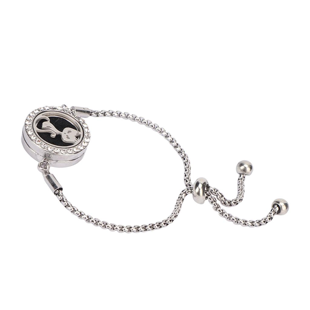 Ätherisches Öl Diffusor Armband Edelstahl Aromatherapie Medaillon Verstellbares Armband für Frauen Mädchen
