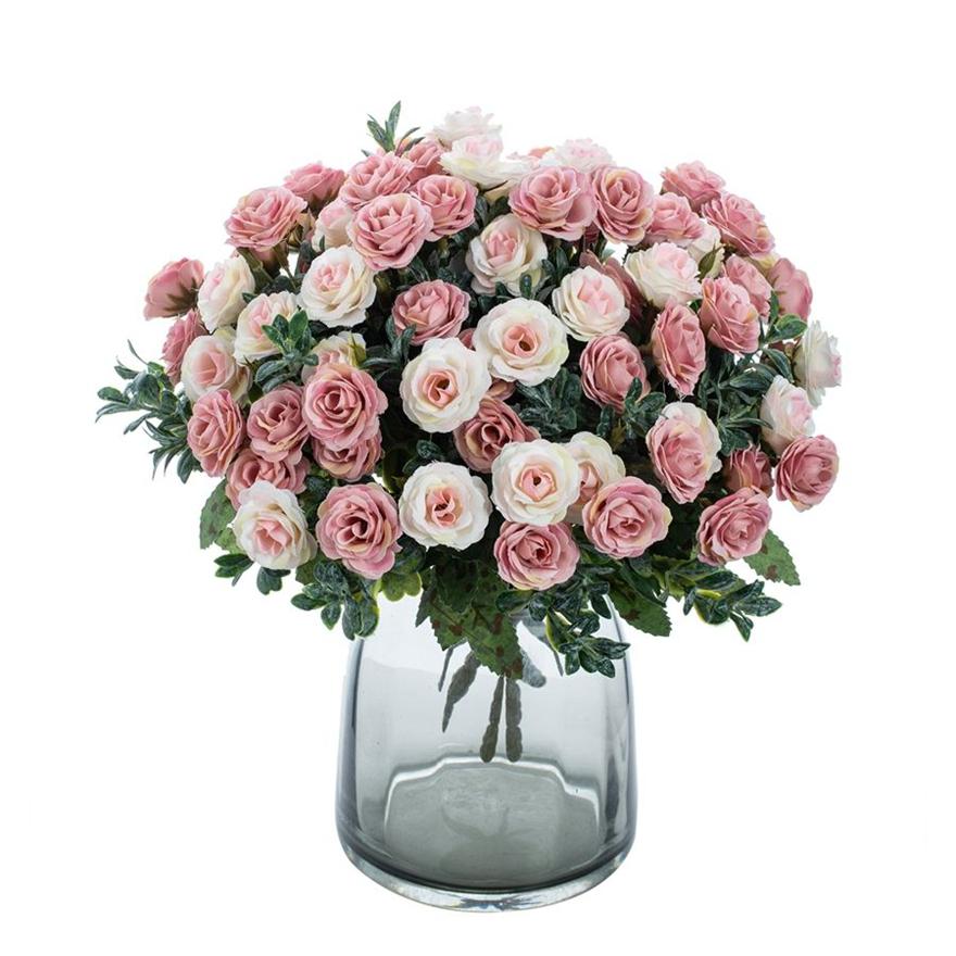 

Artificial Flower Silk Roses Wedding Home Bridal Holding Flowers Wreath Decoration Courtyard Festival DIY Bouquet Gift Accessory 1pc білий