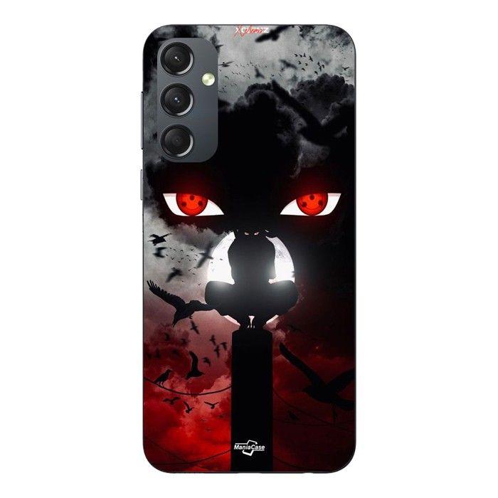 Phone Case - MANIACASE - Samsung Galaxy A54 - Silicone - Black - Itachi Uchiwa Naruto Anime Art