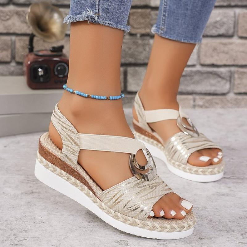 Fashion Women Wedges Sandals 2024 Summer New Print Platform Shoes Gladiator Casual Comfortable Sandals Fashion Outdoor Beach Sandals